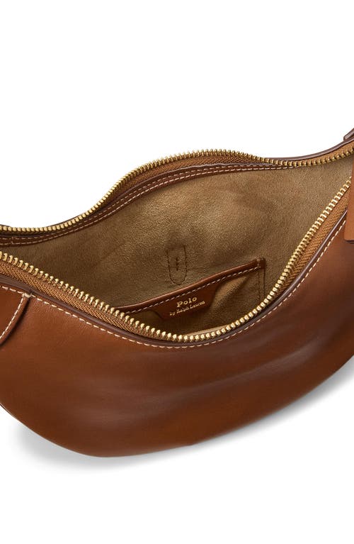 Polo Ralph Lauren Mini Sport Calf Leather Shoulder Bag In Brown
