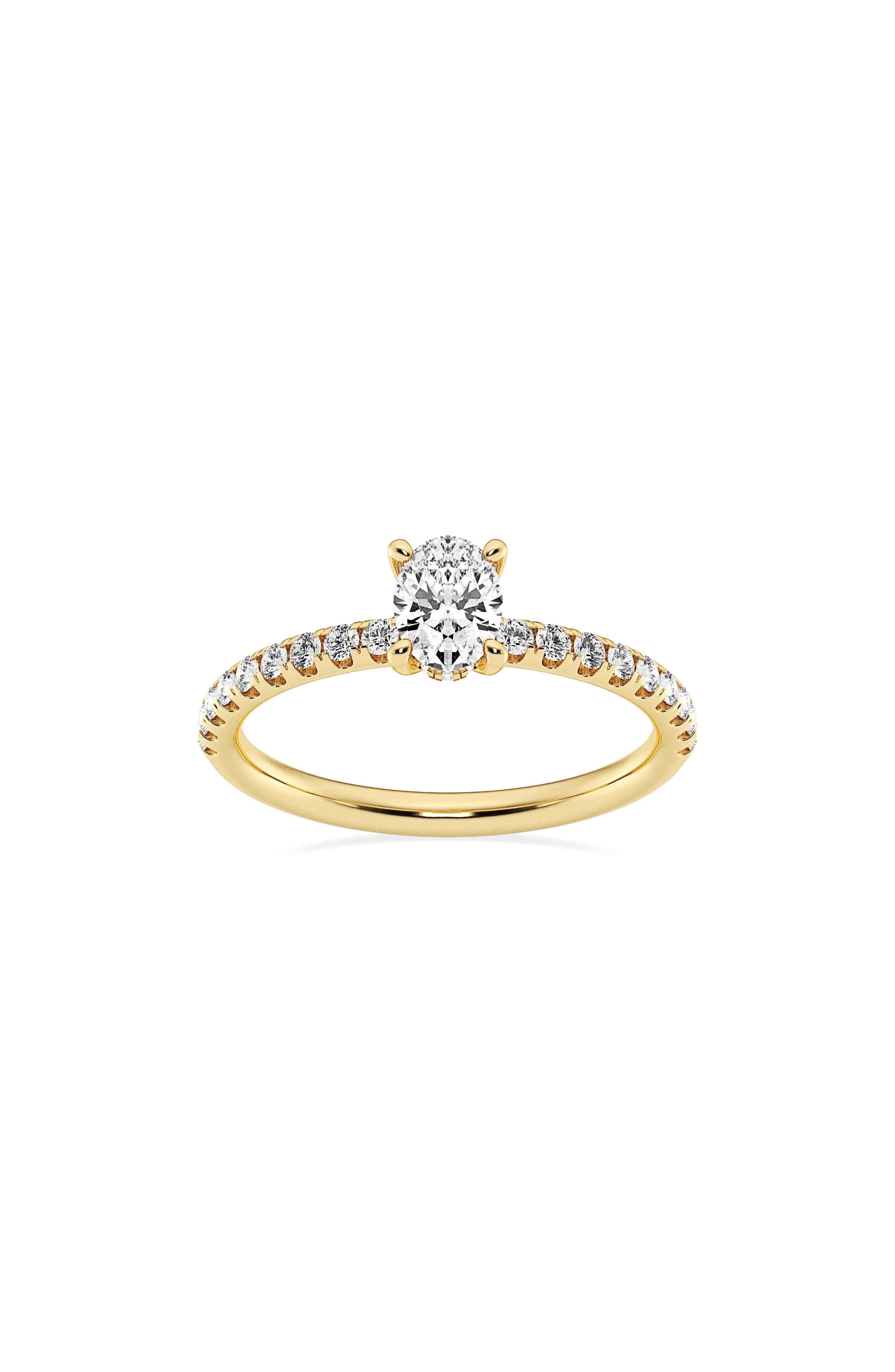 Badgley Mischka Collection Oval Cut Lab Created Diamond Pavé Ring - 7/8 ctw.