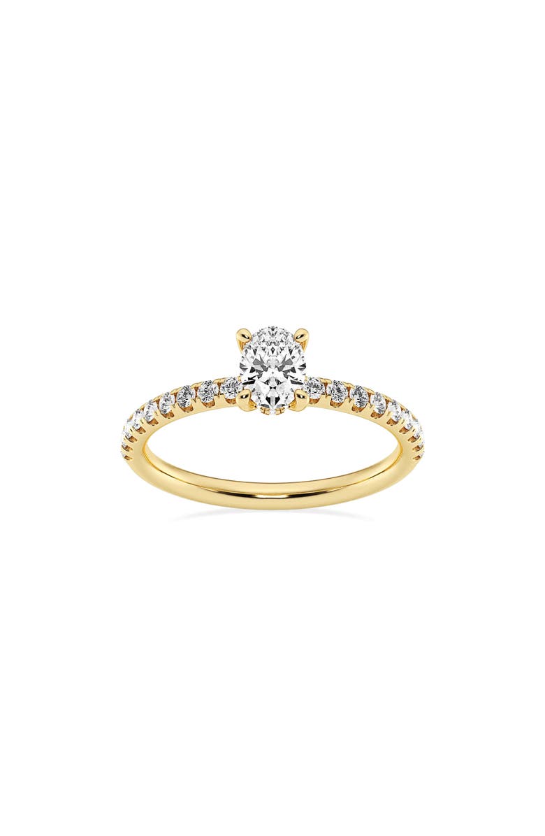Badgley Mischka Collection Oval Cut Lab Created Diamond Pavé Ring - 7/8 ctw., Main, color, Gold
