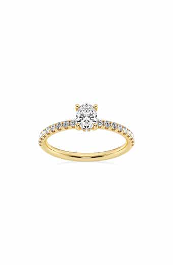 Badgley Mischka Collection Oval Cut Lab Created Diamond Pavé Ring - 7/8 ctw.