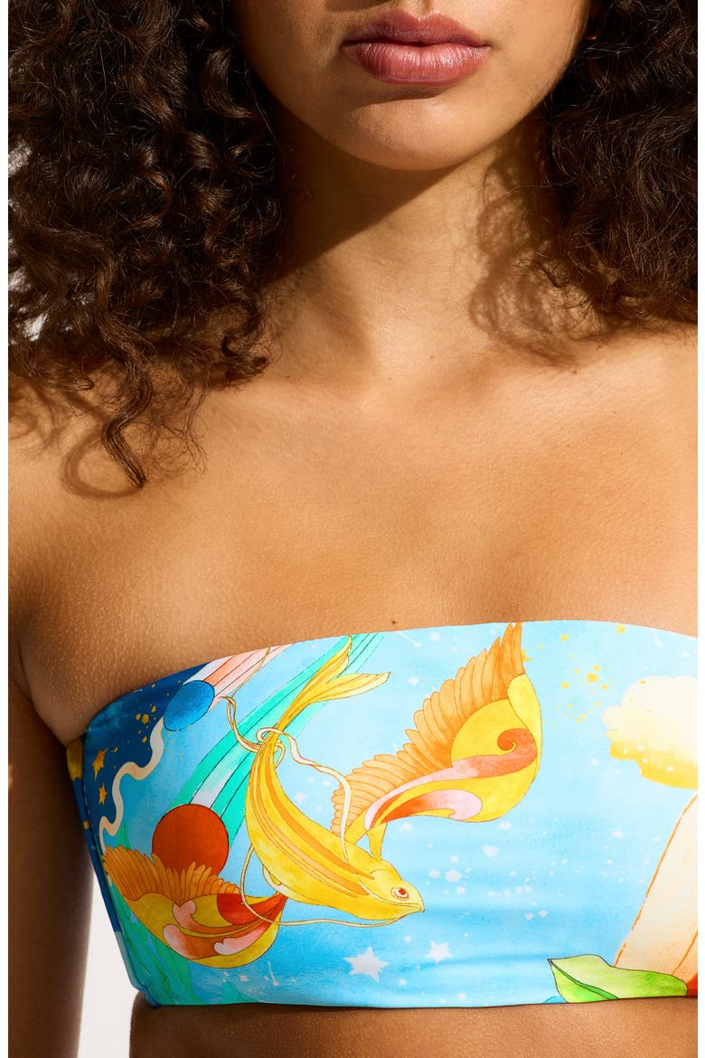 Strapless Bandeau Bikini Top, Alternate, color, TURQUOISE