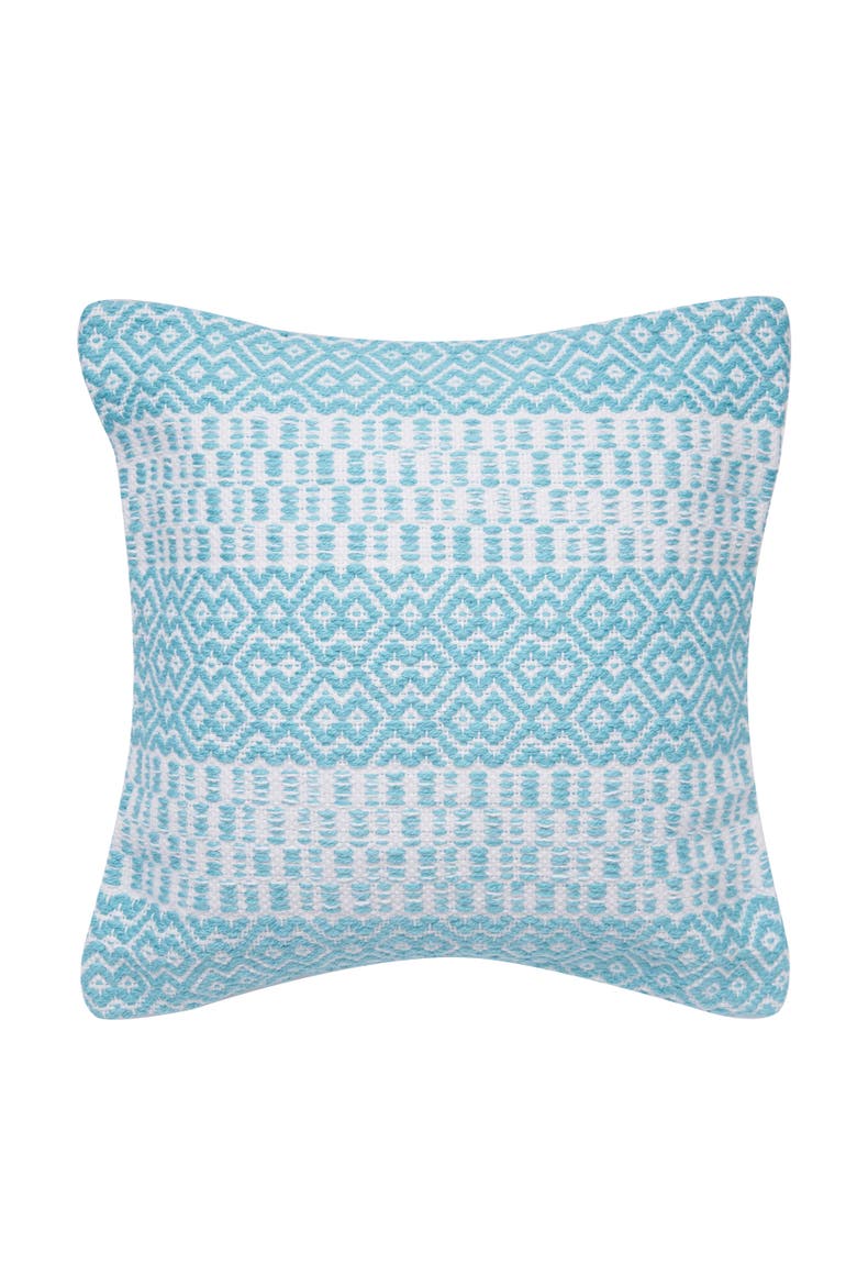Pim Diamond Stripe Outdoor Throw Pillow, 18" x 18", Main, color, Blue
