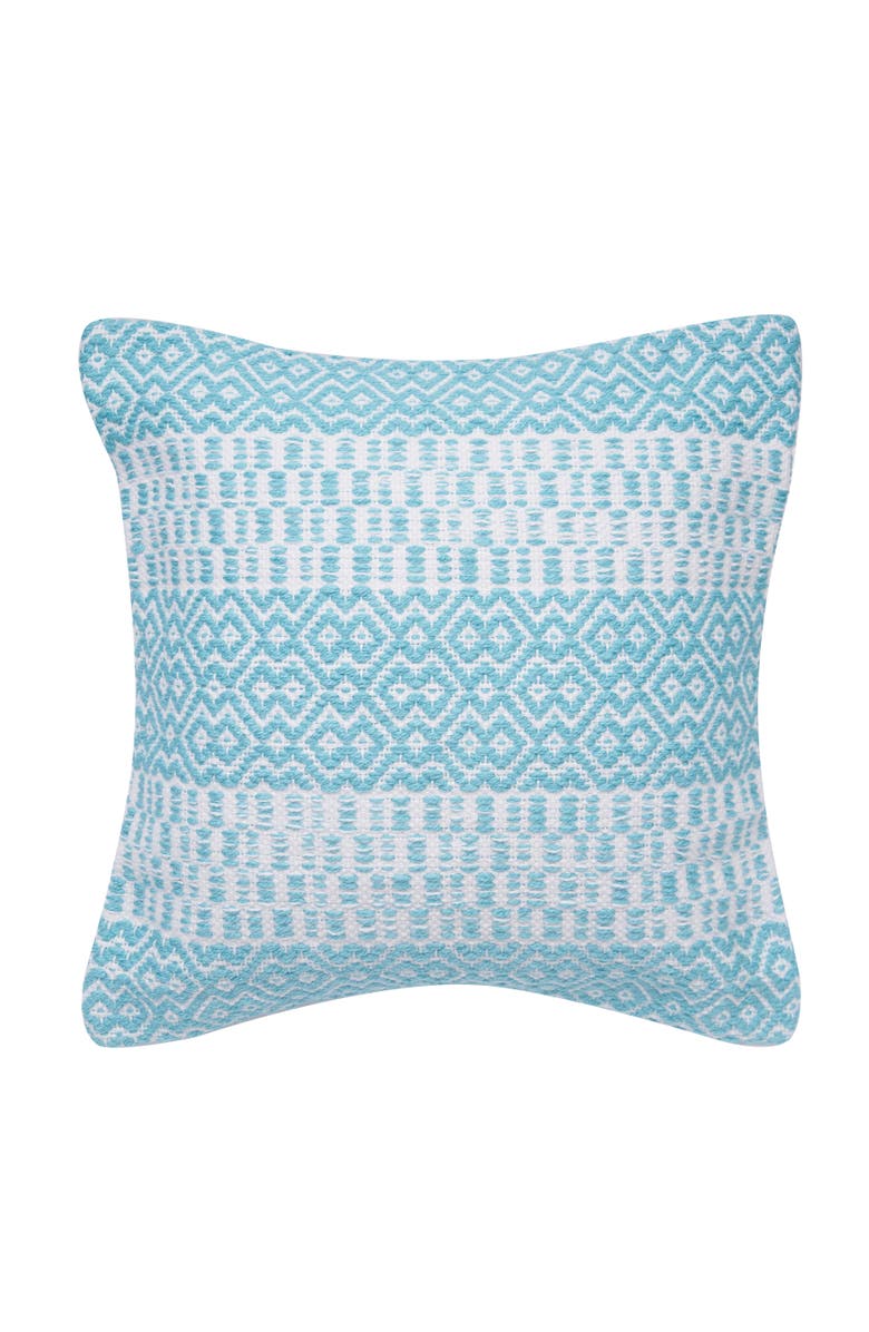 C&F Home Pim Diamond Stripe Outdoor Throw Pillow, 18" x 18", Main, color, Blue