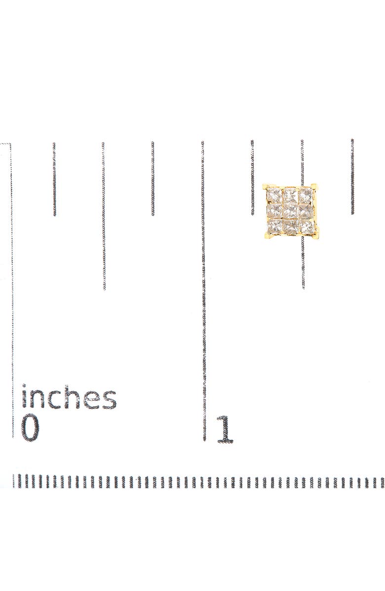 Haus of Brilliance 14K Yellow Gold 1 1/2 Cttw Princess-Cut Diamond Square Stud Earrings, Alternate, color, Yellow