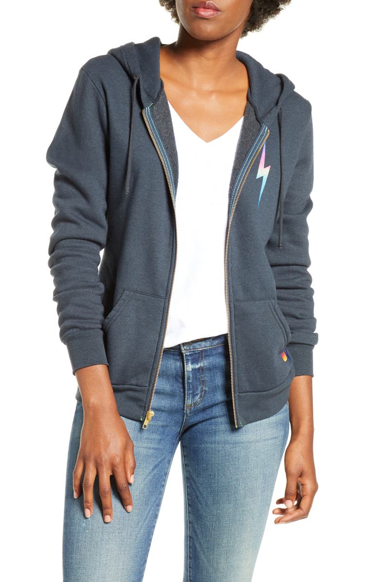 Aviator Nation Bolt Zip Hoodie, Main, color, 