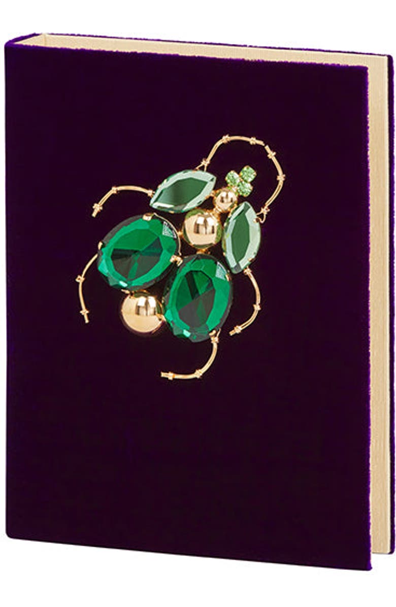 LarAllan Tofe Velvet Book Clutch, Main, color, Purple