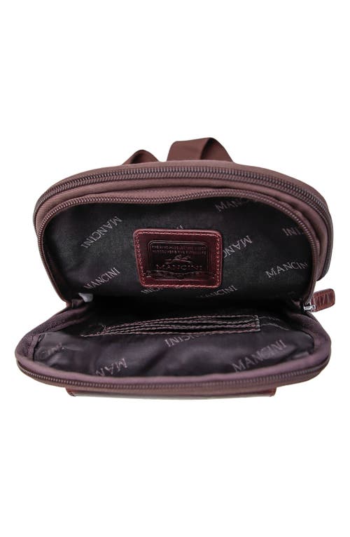 Mancini Organizer Crossbody Bag In Brown