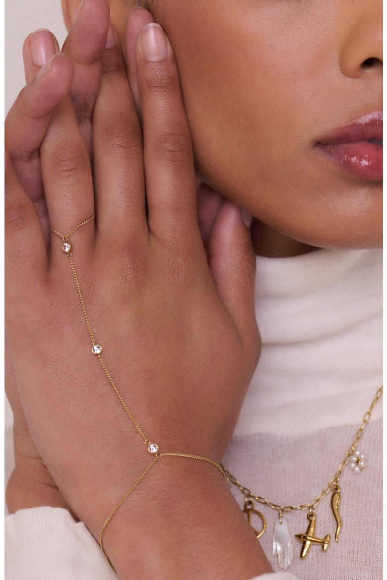Crystal Hand Chain, Alternate, color, GOLD