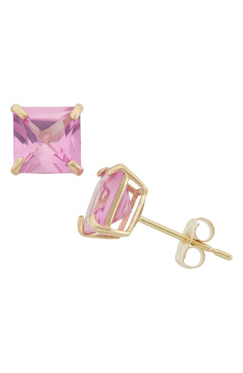 Princess Cut Stud Earrings