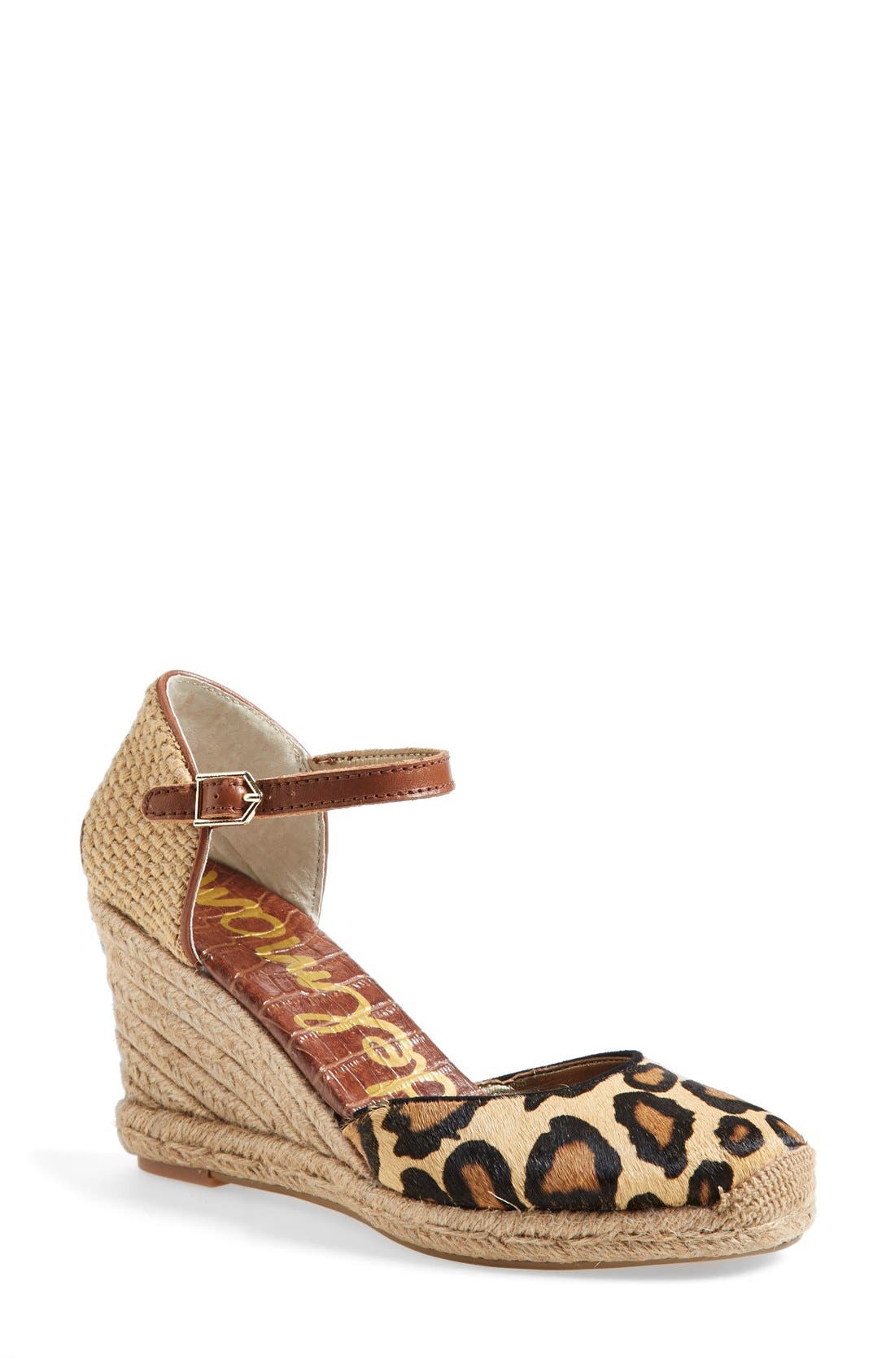 'Harmony' Espadrille Wedge, Main, color, NEW NUDE LEOPARD BRAHMA HAIR