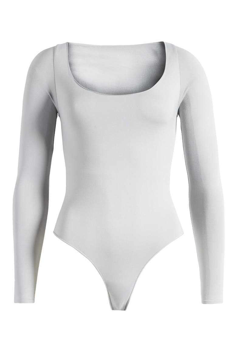 Essential Bodysuits Long Sleeve Scoop Neck Bodysuit, Alternate, color, LIGHT GREY