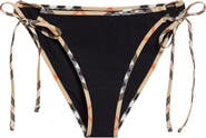 Burberry Starla Check Trim String Bikini Bottoms