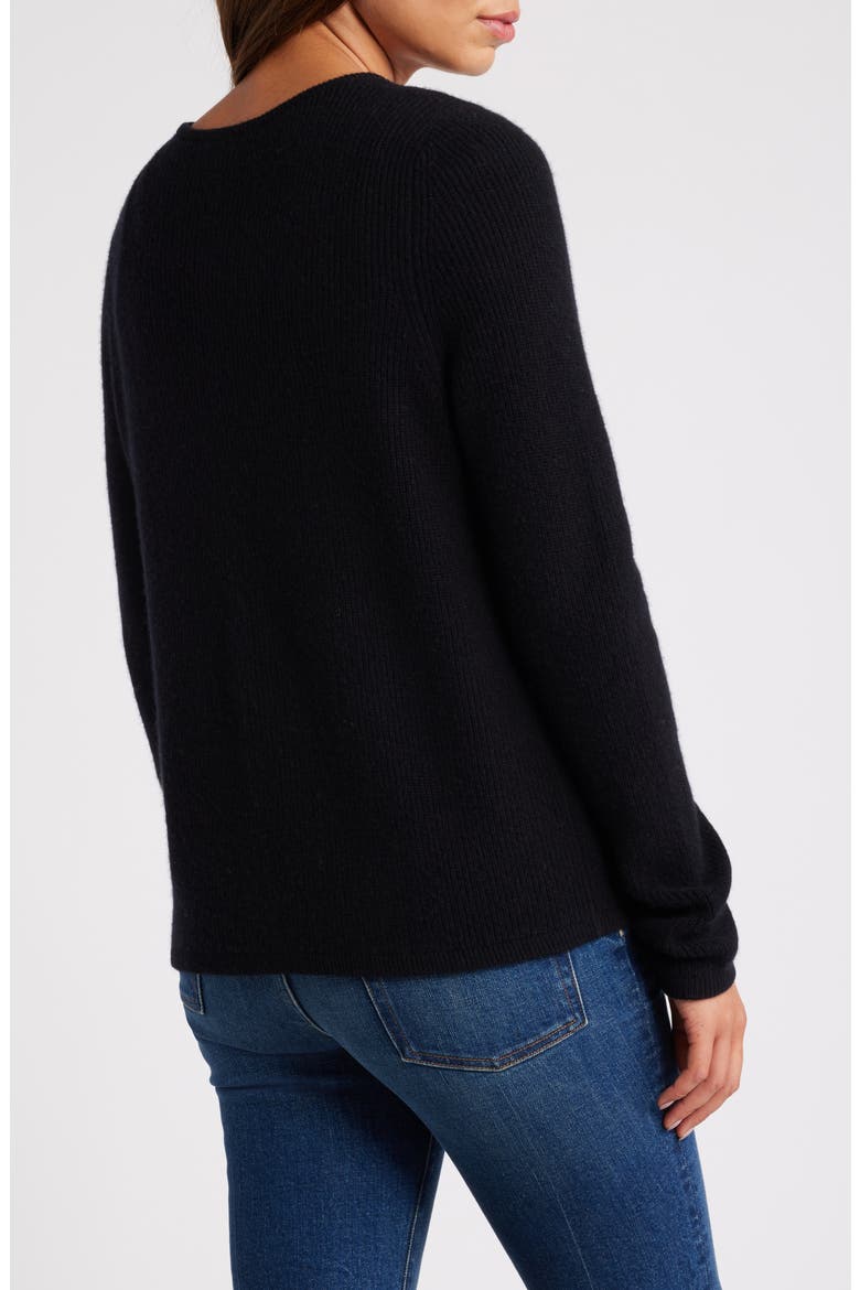 Wool & Cashmere Cardigan, Alternate, color, BLACK ROCK