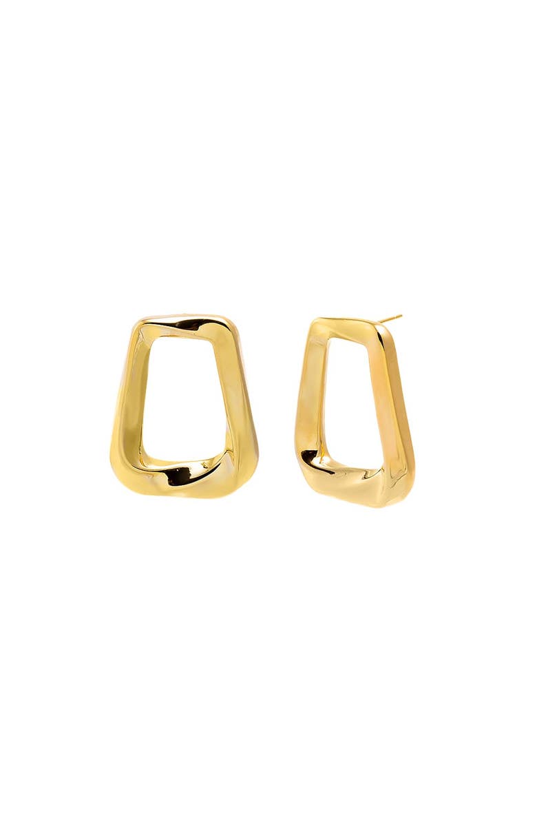 BY ADINA EDEN Solid Open Curved Rectangular Stud Earring, Main, color, 