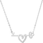 Queen Jewels Key to my Heart CZ Bar Necklace