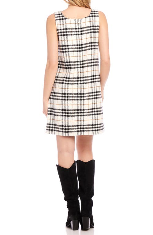 Karen Kane Plaid Shift Mini Dress In Cream In Cream