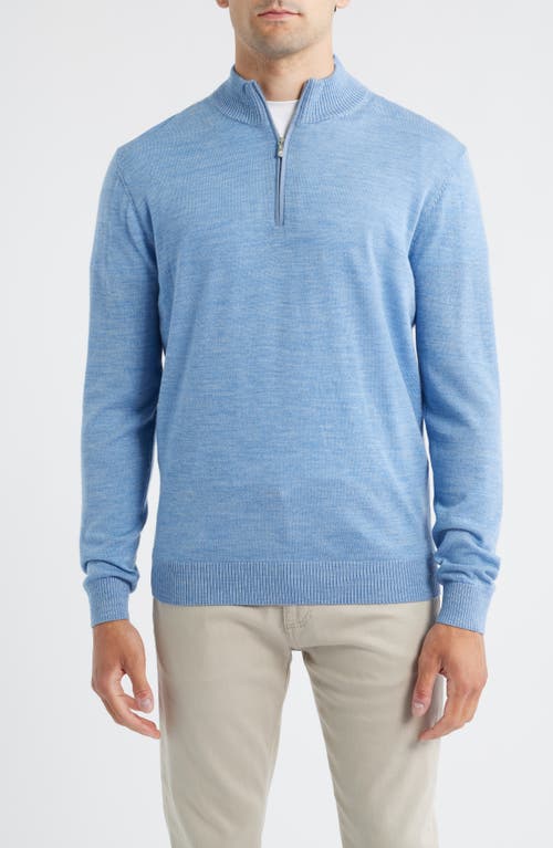 Johnnie-o Raynor Merino Wool Quarter Zip Sweater In Blue