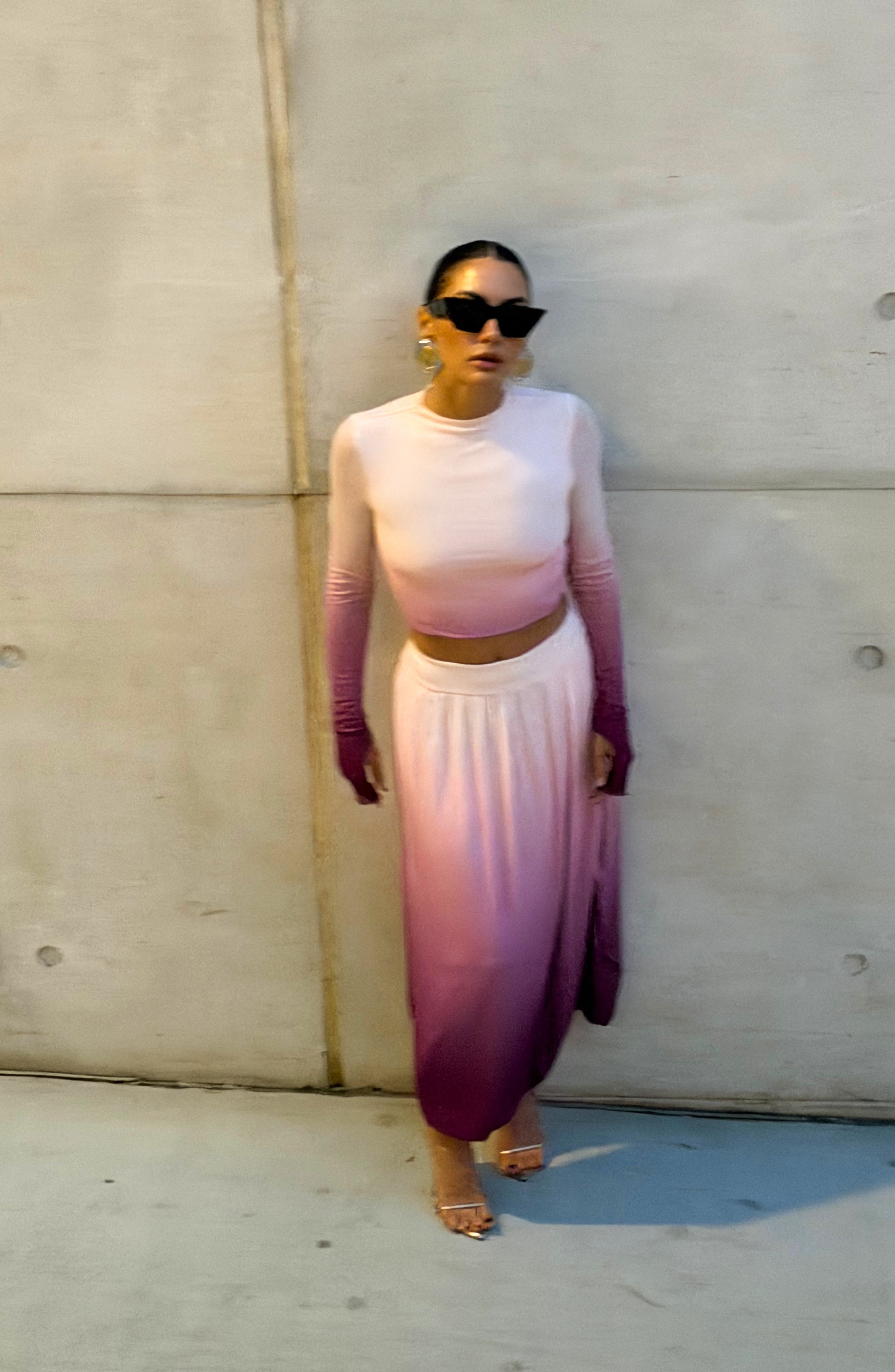 Eleni Ombre Mesh Crop Top - image 2