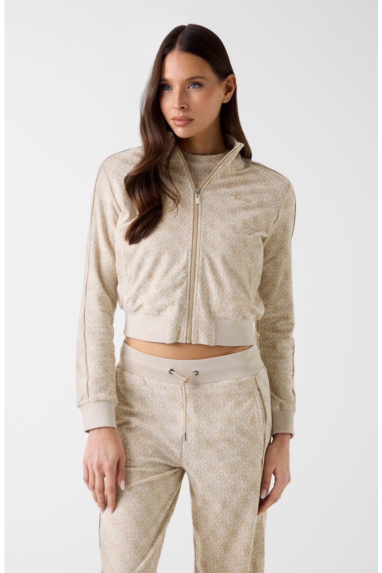 4G Logo Allover Jacquard Track Jacket, Alternate, color, BEIGE