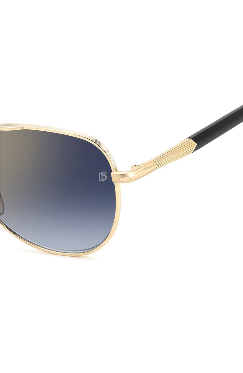 David Beckham Eyewear 56mm Pilot Sunglasses, Alternate, color, Gold Black/ Blsf Gdsp