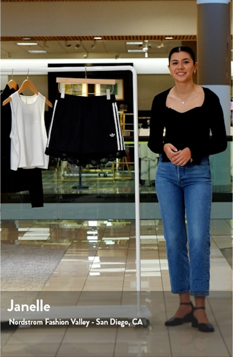 3-Stripes Lace Trim Recycled Polyester Shorts, sales video thumbnail