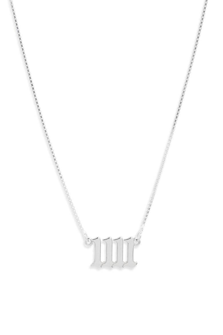 Synchronistic 1111 Sterling Silver Pendant Necklace, Main, color, SILVER