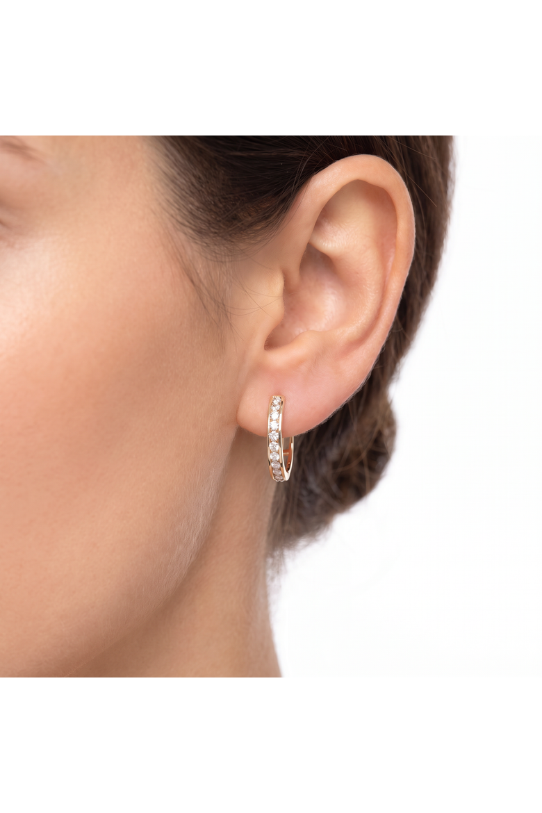 1/2Ct Diamond Hoops Gold Small Earrings Lab Grown, Alternate, color, Yellow Gold
