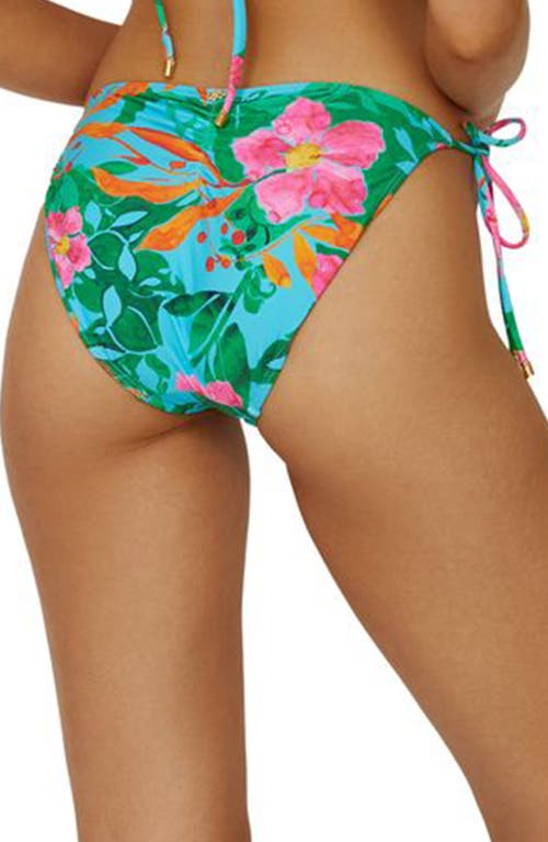 Pq Swim Embroidered Side Tie Bikini Bottom In Zinnia