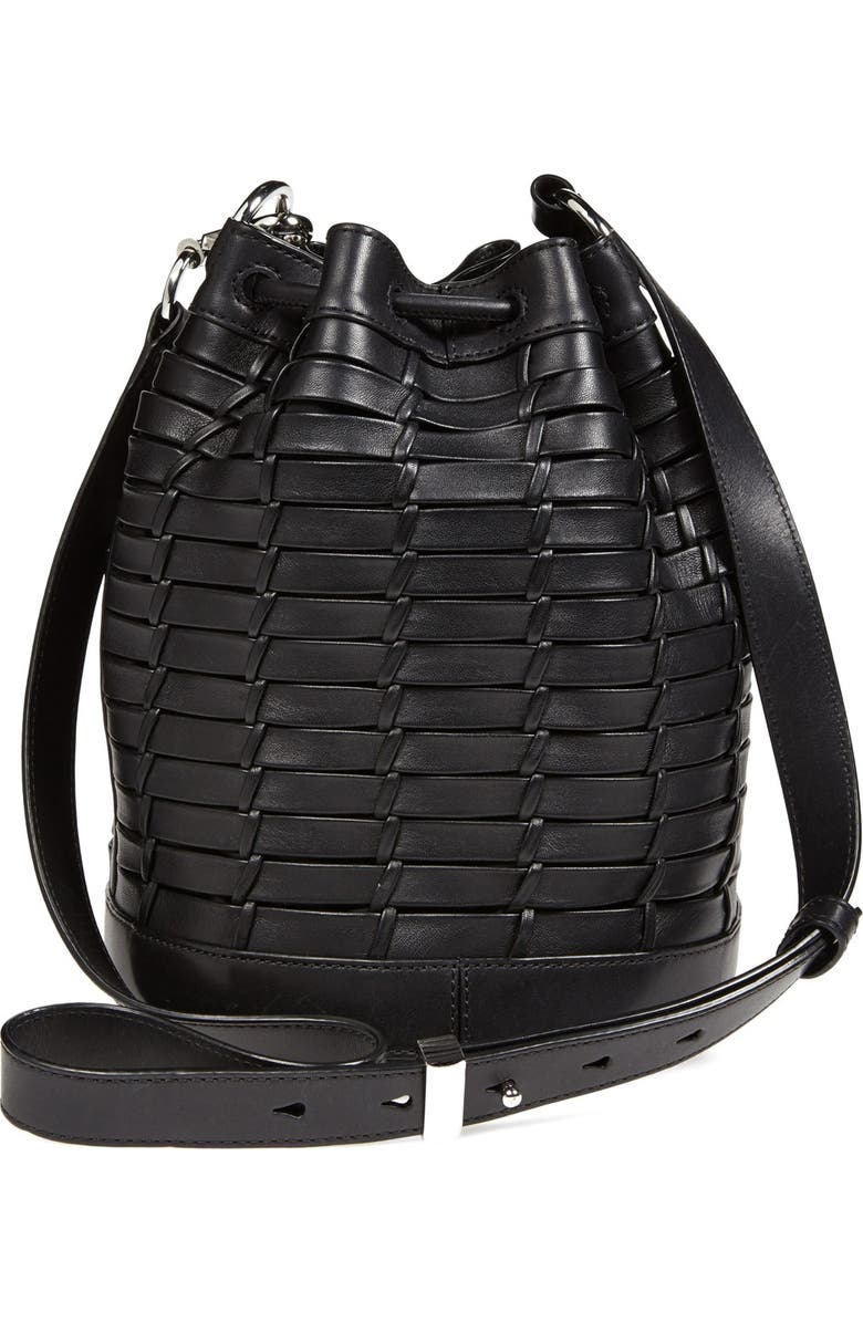Alexander Wang 'Alpha' Woven Leather Bucket Bag, Alternate, color,