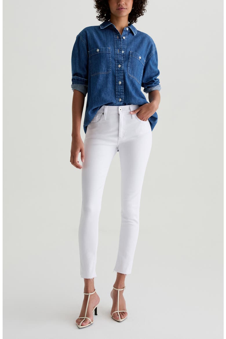 Farrah Ankle Skinny Jeans, Alternate, color, WHITE