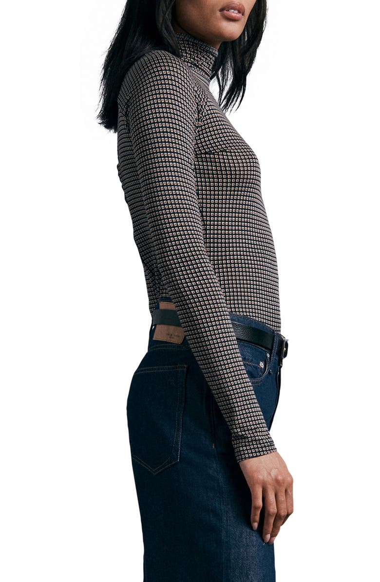 rag & bone Shaw Geo Print Paneled Funnel Neck Top, Alternate, color, 