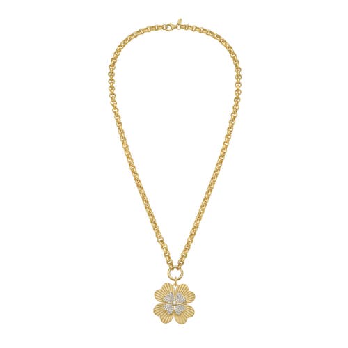 Shop Lionheart 14k Gold Four Leaf Clover Charm Rolo Necklace