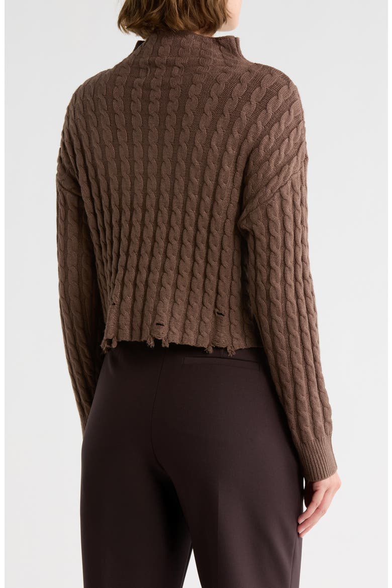 Turtleneck Cable Knit Sweater, Alternate, color, COCO