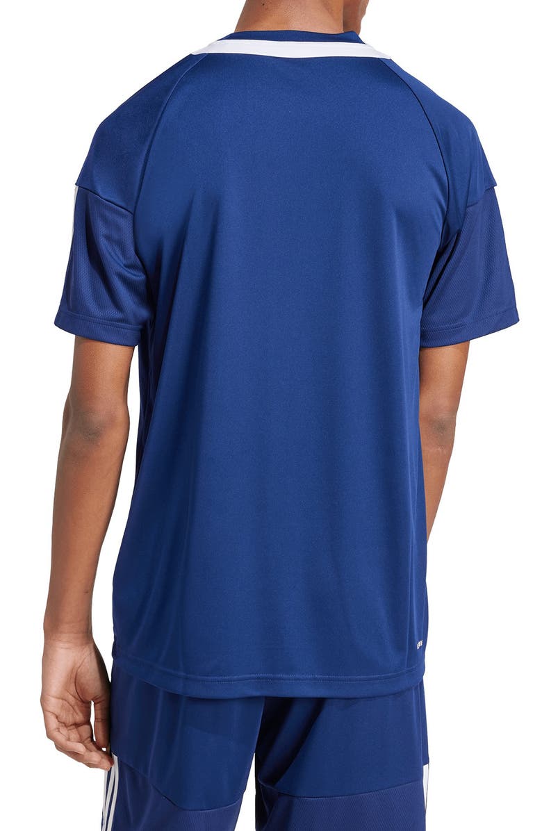 adidas Sereno AEROREADY 3-Stripes T-Shirt, Alternate, color, Dark Blue/ White