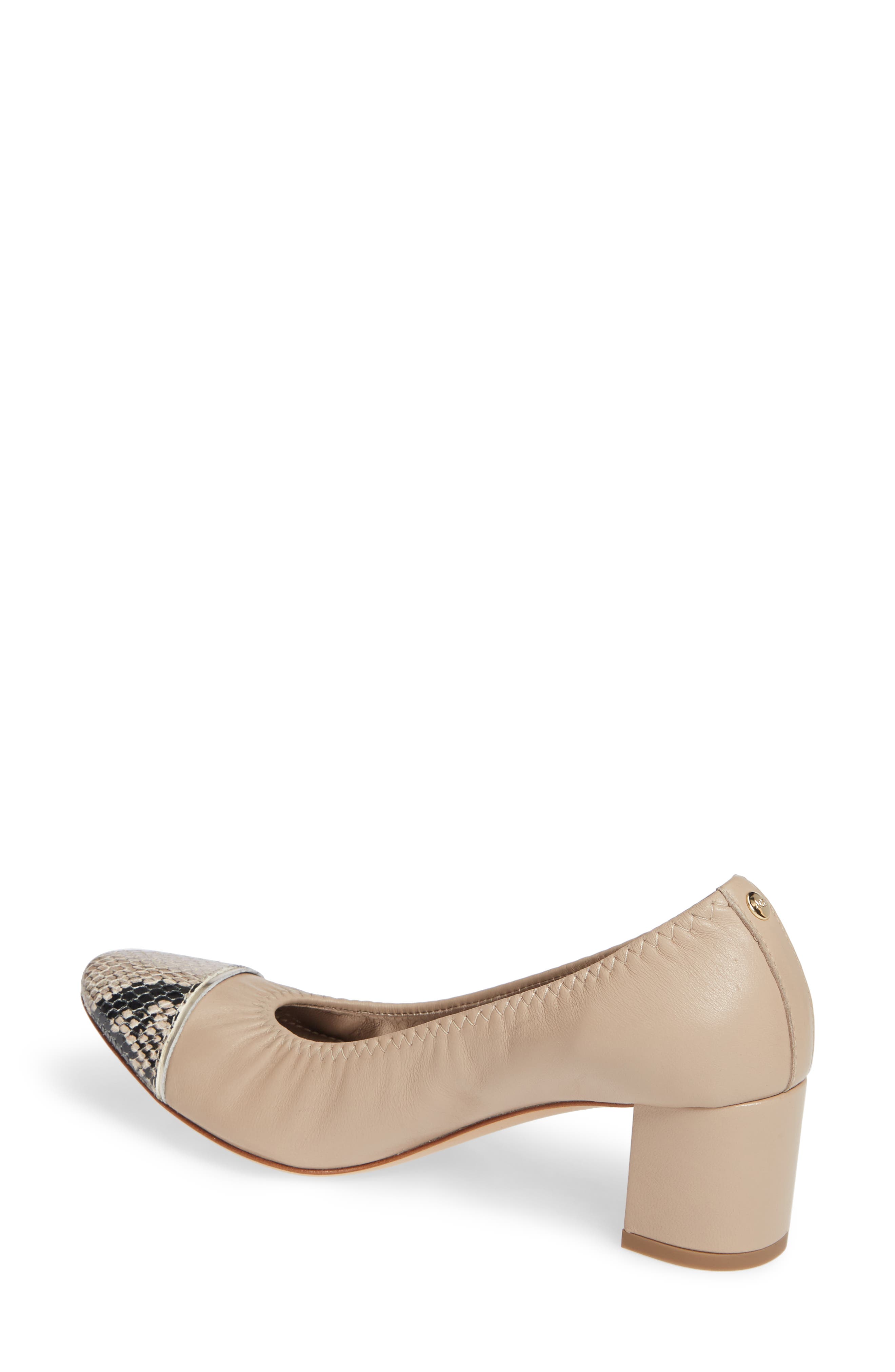 Cap Toe Pump, Alternate, color, SAND LEATHER