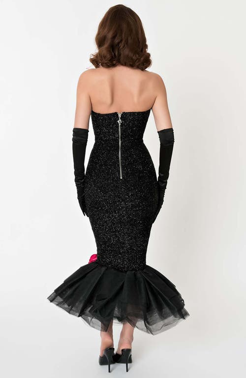 UNIQUE VINTAGE UNIQUE VINTAGE SOLO IN THE SPOTLIGHT STRAPLESS WIGGLE DRESS