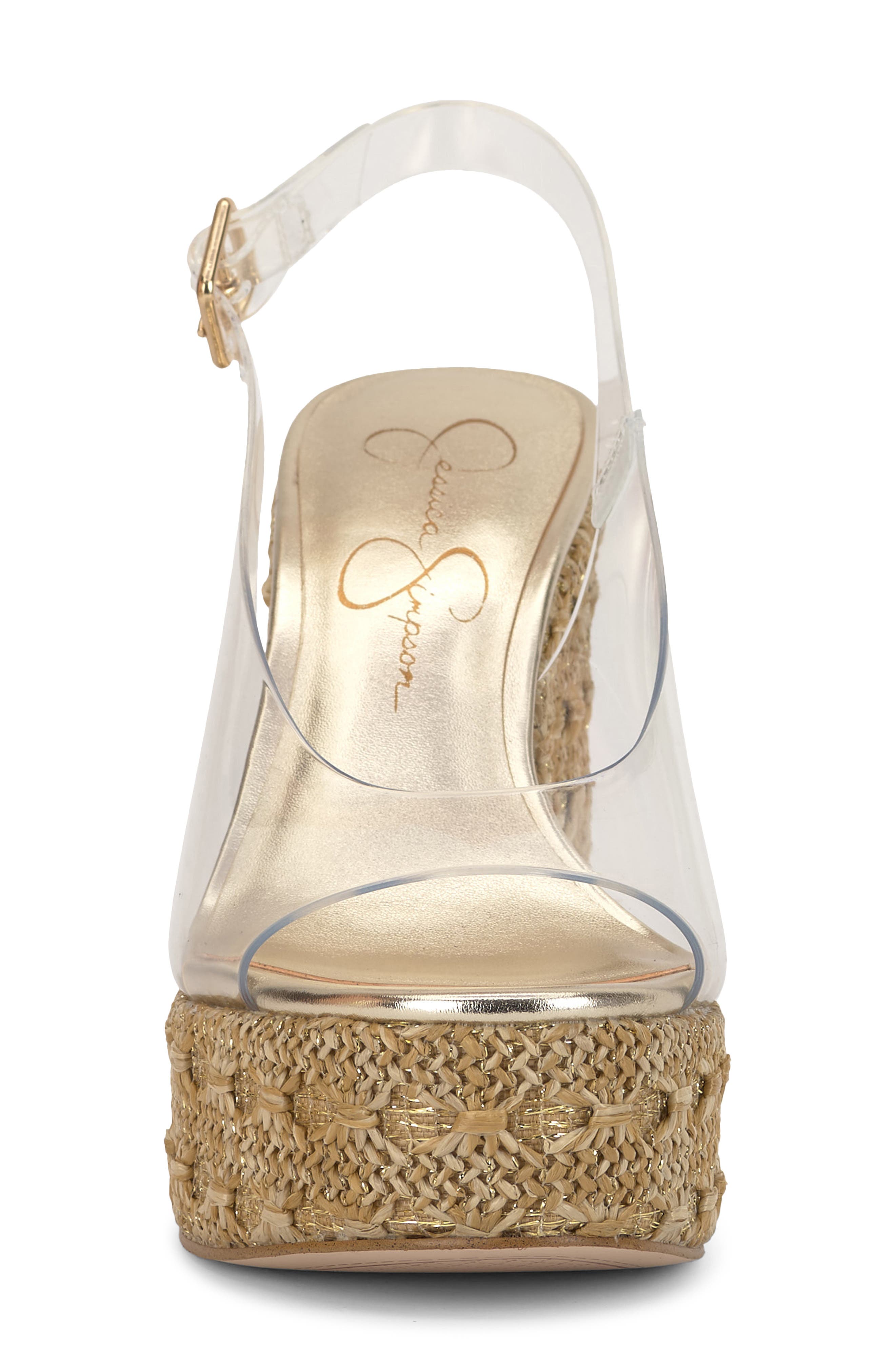 Jessica Simpson Kaliese Slingback Platform Wedge Sandal, Alternate, color, Clear