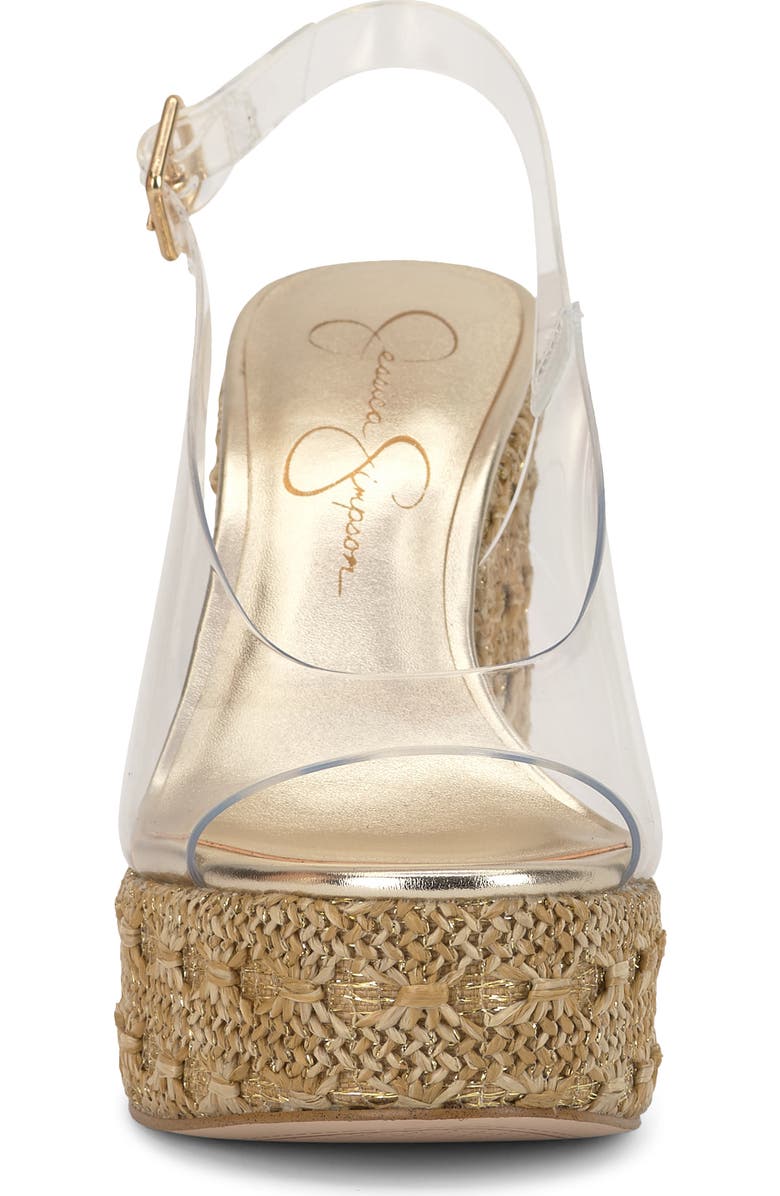 Jessica Simpson Kaliese Slingback Platform Wedge Sandal, Alternate, color, Clear