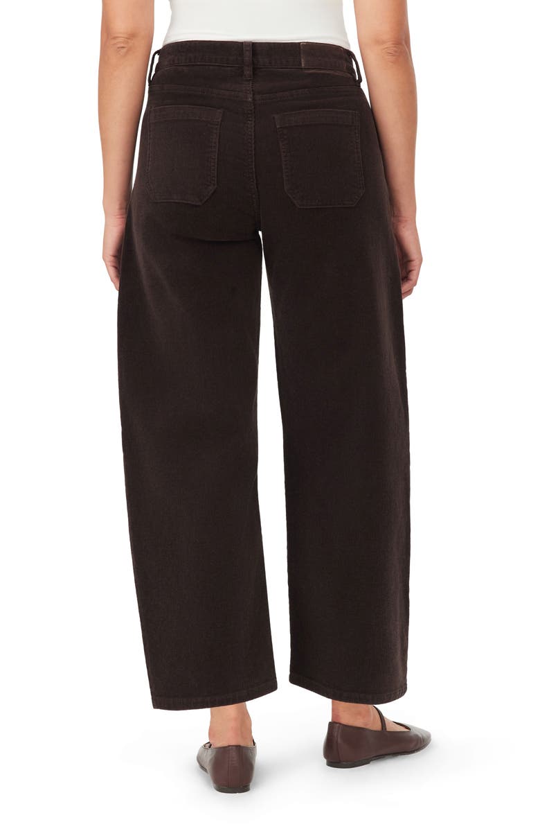 Kensie Corduroy Barrel Leg Ankle Pants, Alternate, color, Chocolate Corduroy