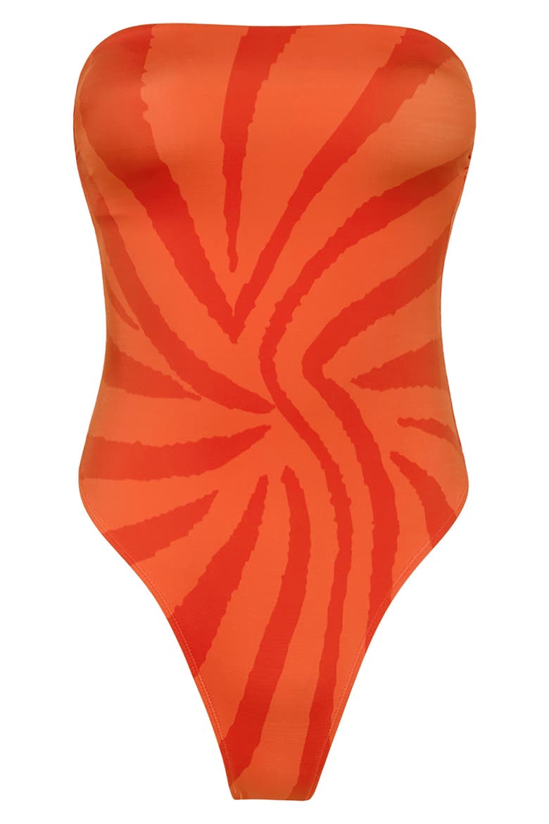 Cherie Farah Strapless One-Piece Swimsuit, Alternate, color, CHERIE