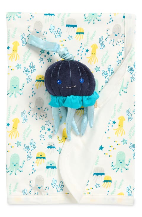 Organic Cotton Blanket & Jellyfish Stroller ToySet (Baby)