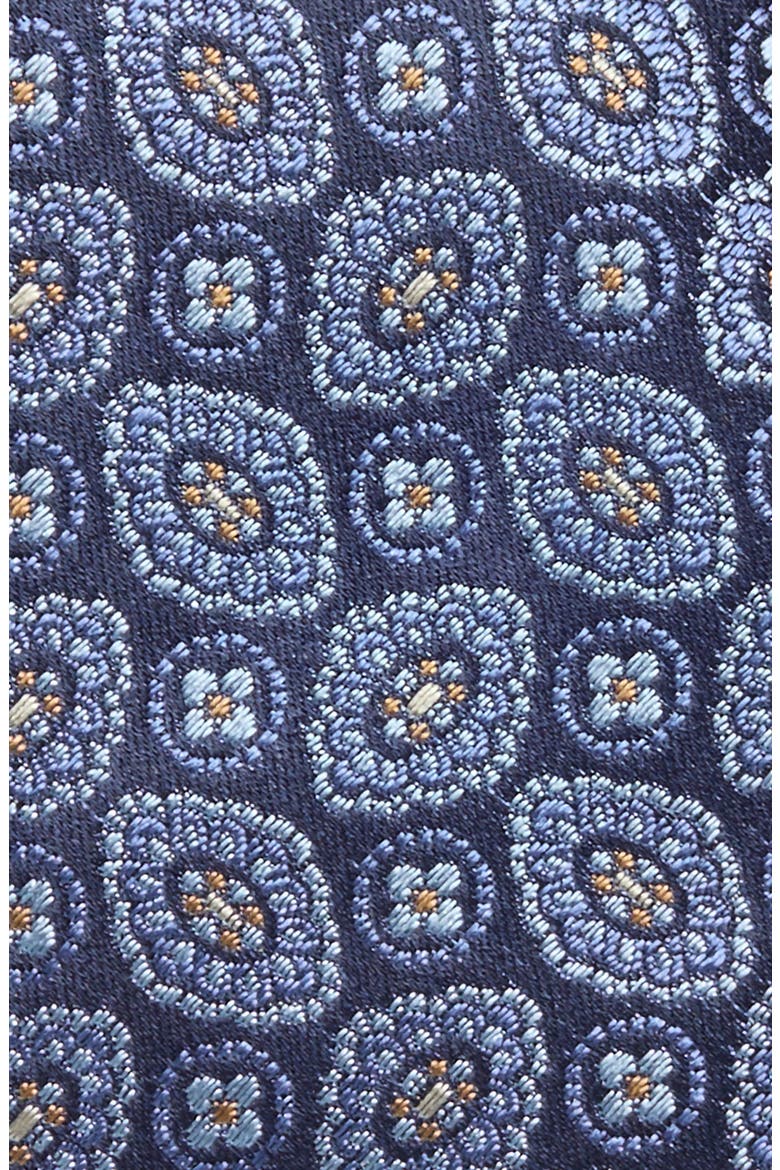 Medallion Silk Tie, Main, color, DARK BLUE