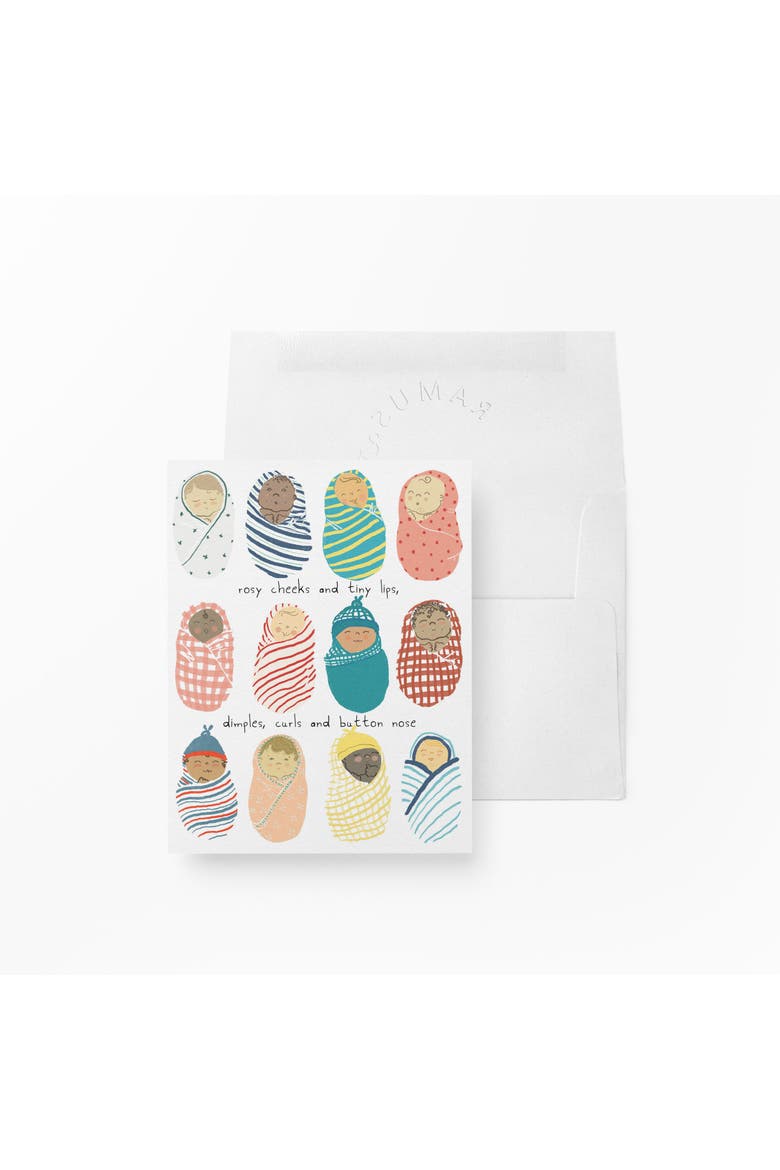 New Baby Greeting Cards "Rosy Cheeks And Tiny Lips", Main, color, Multi-Pack