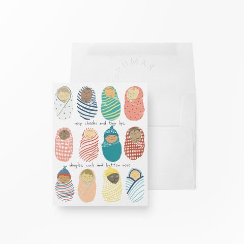 New Baby Greeting Cards "Rosy Cheeks And Tiny Lips"