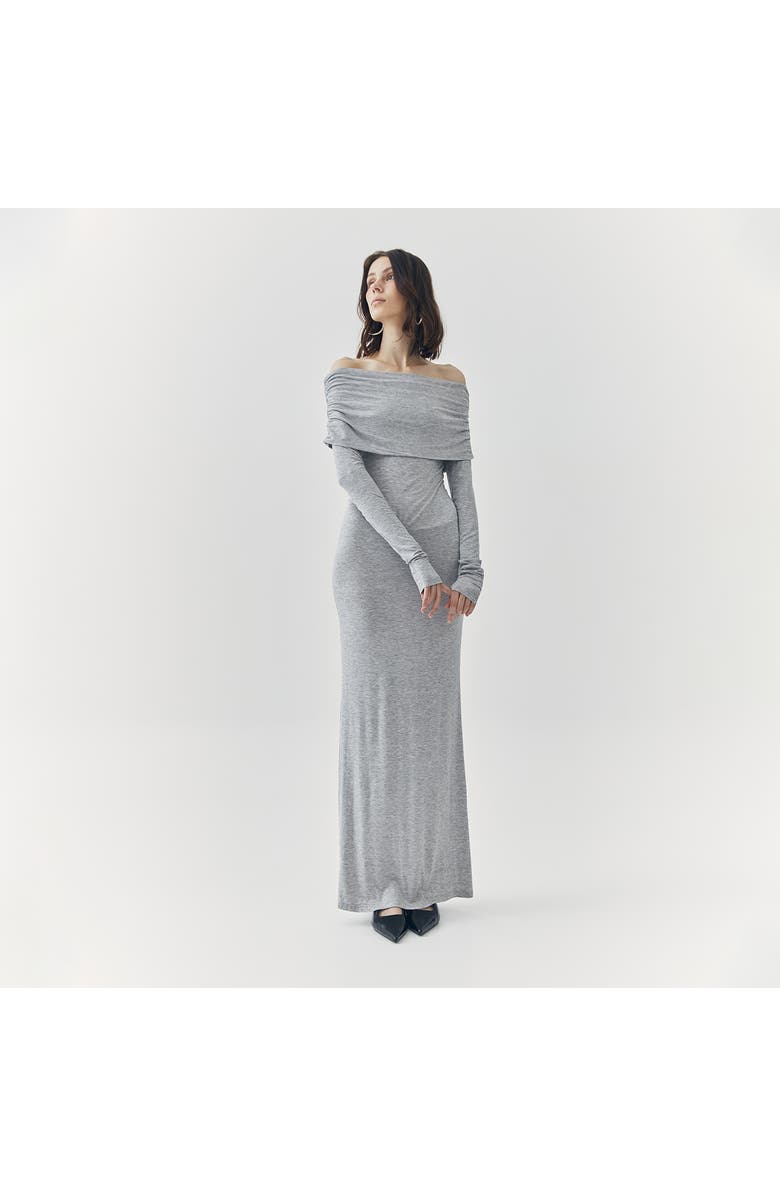 ATS Esme Off Shoulder Maxi Dress, Alternate, color, Grey