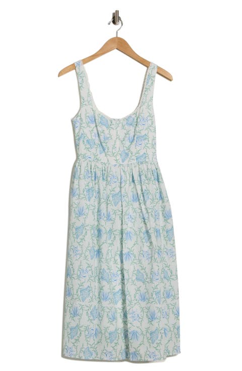 Floral Corset Fit & Flare Midi Dress