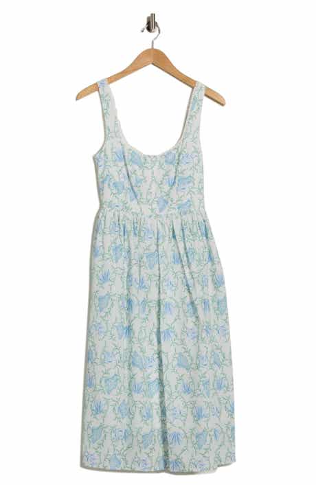 Lush Floral Corset Fit & Flare Midi Dress