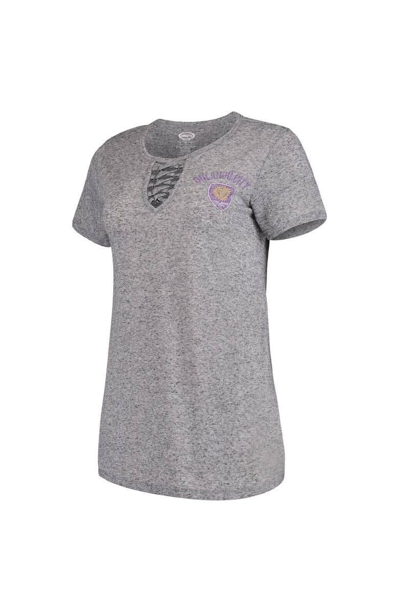 CONCEPTS SPORT Women's Concepts Sport Gray Orlando City SC Podium Lace Up T-Shirt, Main, color,