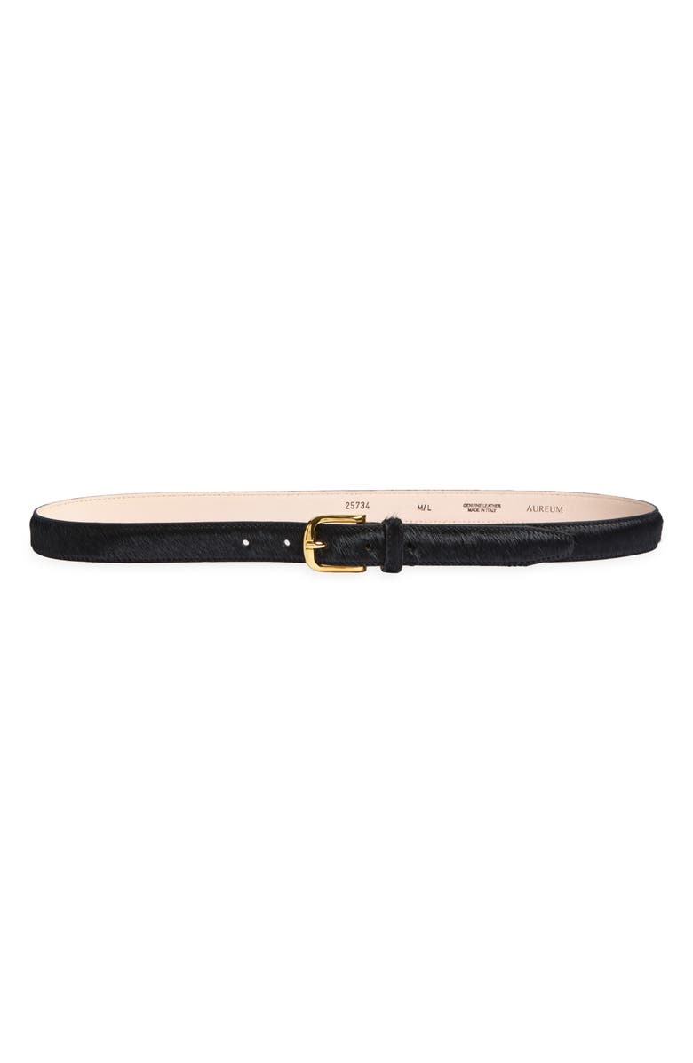 AUREUM No. 14 Genuine Calf Hair Belt, Main, color, Black/ Gold