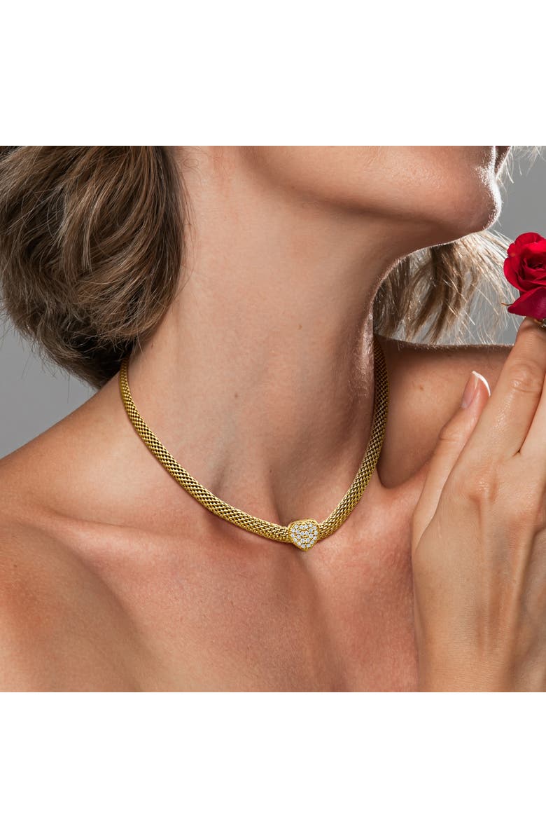 Julianna B. 7/8 CTW Cubic Zirconia Heart Necklace, Alternate, color, Yellow-Plated